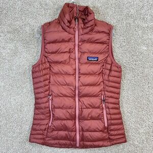 Patagonia Womens Down Sweater Vest Adobe Pink Rust XS Puffer Quilted 84628